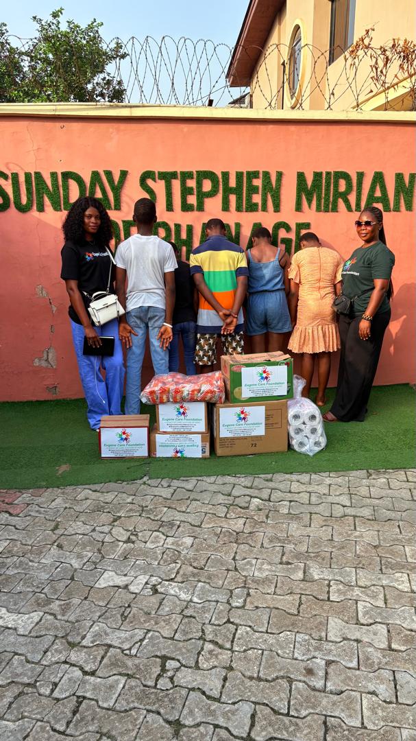 Children at the orphanage with team